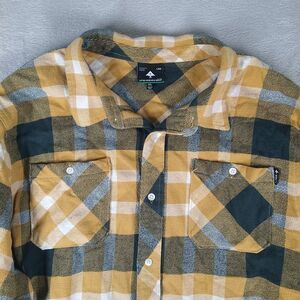 LRG Flannel Shirt Men's 3XL Yellow Plaid Lifted Research Group Streetwear